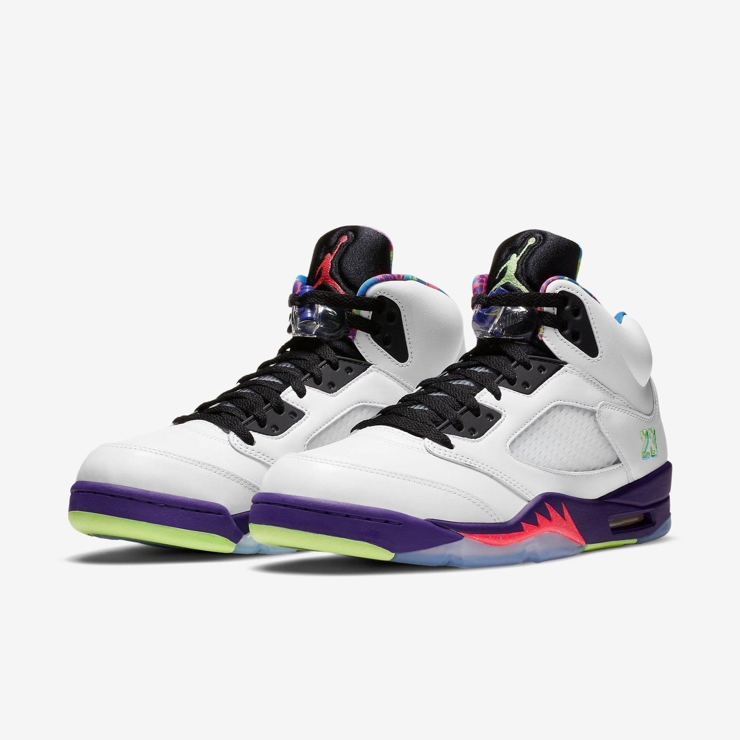 Air Jordan 5 Retro 'Alternate Bel-Air' (2020) [DB3335-100] Athletic Basketball Sports Sneakers in White / Ghost Green - Court Purple for Unisex Adult Mens - AVBL MRKT (1)