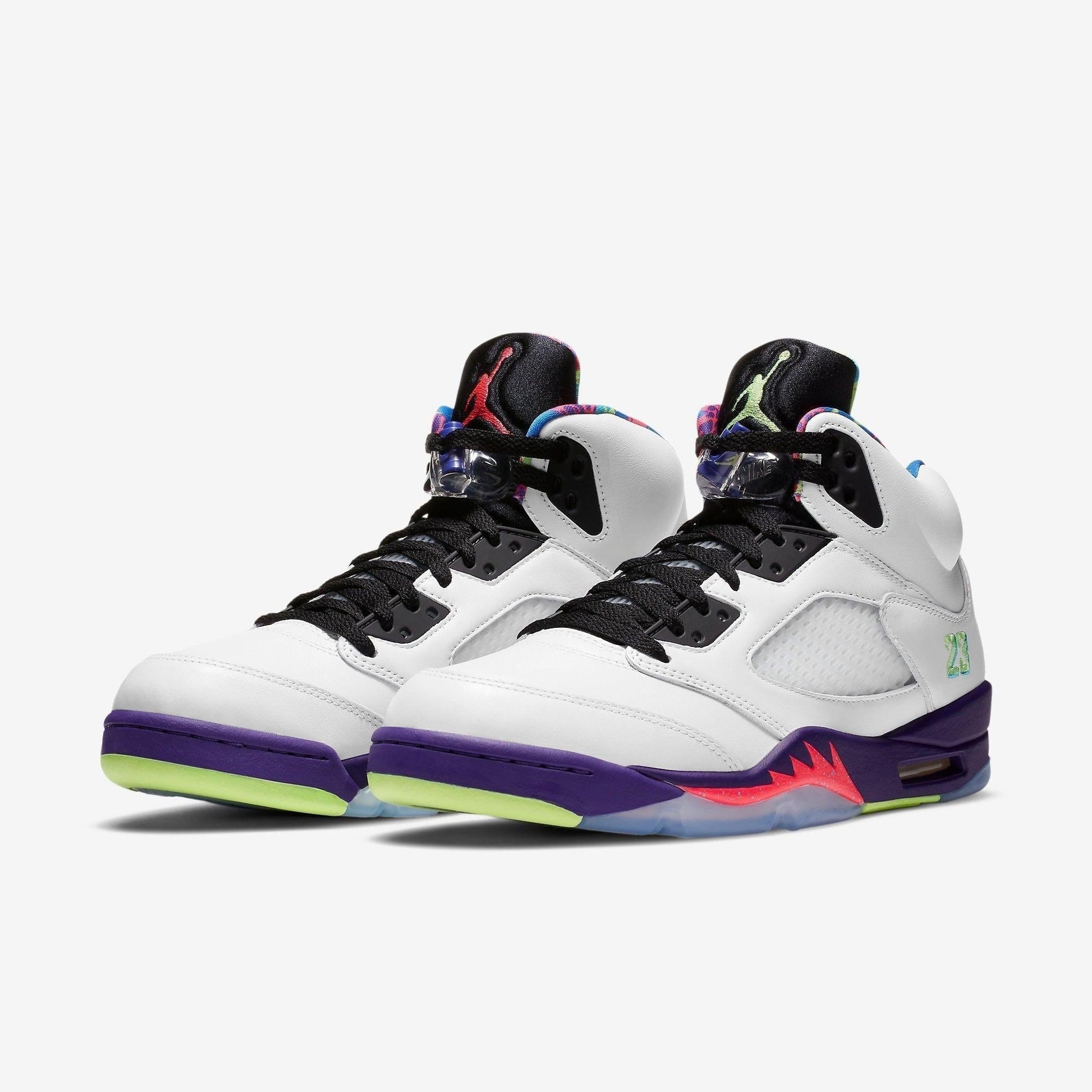 Air Jordan 5 Retro 'Alternate Bel-Air' (2020) [DB3335-100] Athletic Basketball Sports Sneakers in White / Ghost Green - Court Purple for Unisex Adult Mens - AVBL MRKT (1)