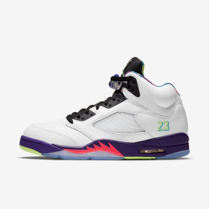 Air Jordan 5 Retro 'Alternate Bel-Air' (2020) [DB3335-100] Athletic Basketball Sports Sneakers in White / Ghost Green - Court Purple for Unisex Adult Mens - AVBL MRKT (2)