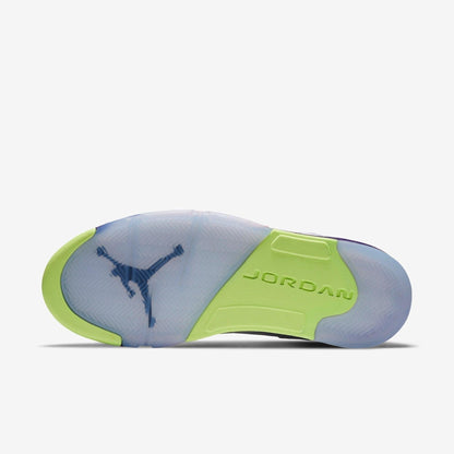 Air Jordan 5 Retro 'Alternate Bel-Air' (2020) [DB3335-100] Athletic Basketball Sports Sneakers in White / Ghost Green - Court Purple for Unisex Adult Mens - AVBL MRKT (9)