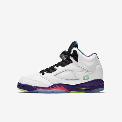 Air Jordan 5 Retro 'Alternate Bel-Air' (2020) (GS) [DB3024-100] Athletic Basketball Sports Sneakers in White / Ghost Green - Court Purple for Unisex Youth Kids Junior Boys Girls - AVBL MRKT (2)