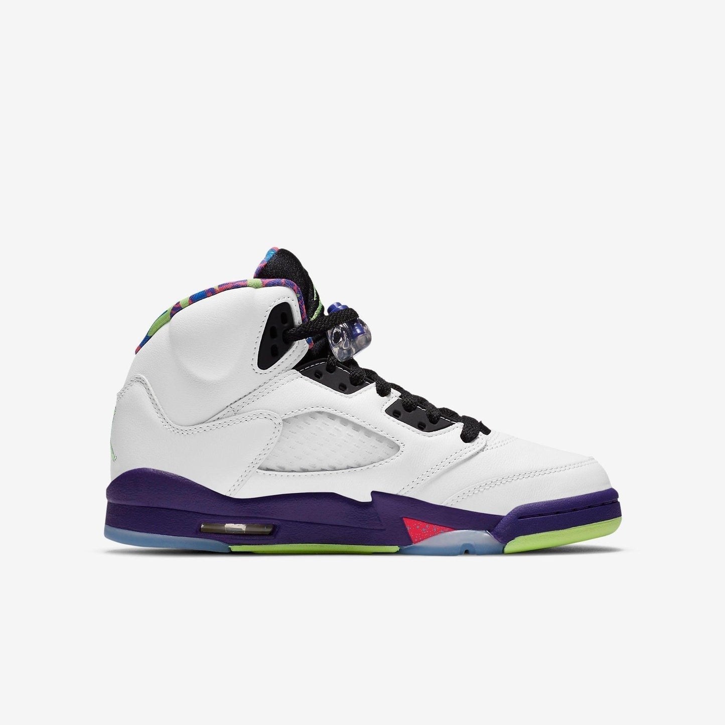 Air Jordan 5 Retro 'Alternate Bel-Air' (2020) (GS) [DB3024-100] Athletic Basketball Sports Sneakers in White / Ghost Green - Court Purple for Unisex Youth Kids Junior Boys Girls - AVBL MRKT (4)