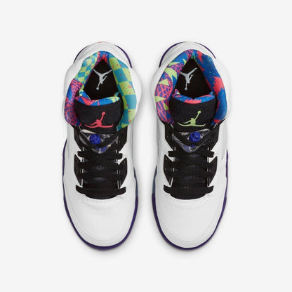 Air Jordan 5 Retro 'Alternate Bel-Air' (2020) (GS) [DB3024-100] Athletic Basketball Sports Sneakers in White / Ghost Green - Court Purple for Unisex Youth Kids Junior Boys Girls - AVBL MRKT (5)
