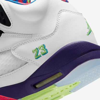Air Jordan 5 Retro 'Alternate Bel-Air' (2020) (GS) [DB3024-100] Athletic Basketball Sports Sneakers in White / Ghost Green - Court Purple for Unisex Youth Kids Junior Boys Girls - AVBL MRKT (8)