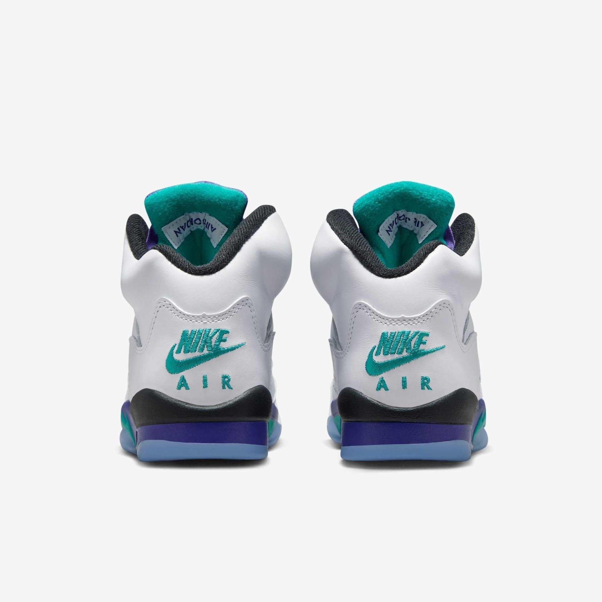 Air Jordan 5 Retro 'Grape' (2025) (GS) [HQ7980-100] Athletic Basketball Sports Sneakers in White / New Emerald - Grape Ice for Unisex Youth Kids Junior Boys Girls - AVBL MRKT (6)