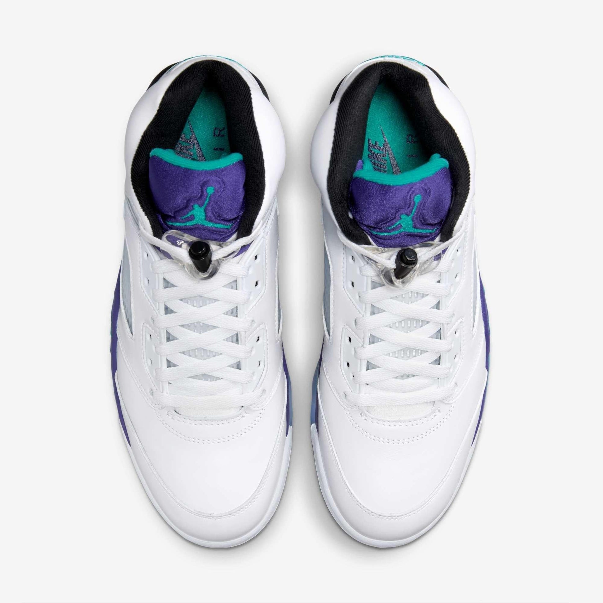 Air Jordan 5 Retro 'Grape' (2025) [HQ7978-100] Athletic Basketball Sports Sneakers in White / New Emerald - Grape Ice for Unisex Adult Mens - AVBL MRKT (5)