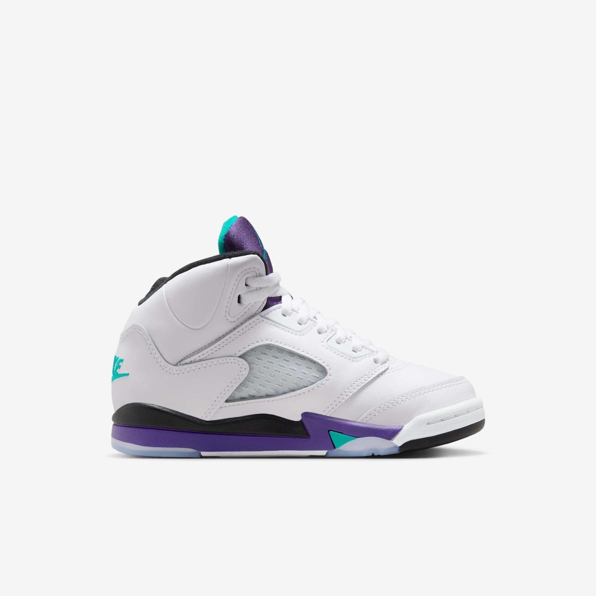 Air Jordan 5 Retro 'Grape' (2025) (PS) [HQ7979-100] Athletic Basketball Sports Sneakers in White / New Emerald - Grape Ice for Unisex Little Kids Pre-School Boys Girls - AVBL MRKT (4)