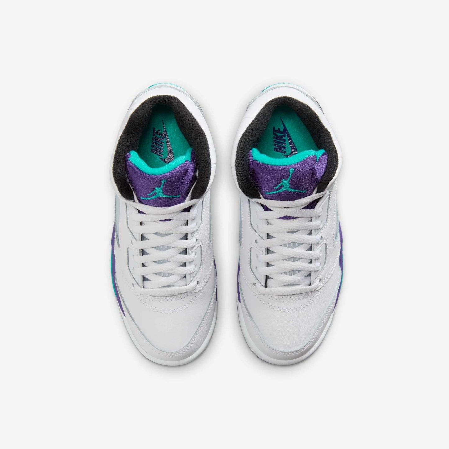 Air Jordan 5 Retro 'Grape' (2025) (PS) [HQ7979-100] Athletic Basketball Sports Sneakers in White / New Emerald - Grape Ice for Unisex Little Kids Pre-School Boys Girls - AVBL MRKT (5)