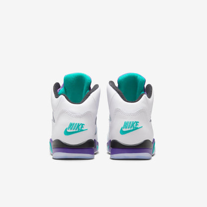 Air Jordan 5 Retro 'Grape' (2025) (PS) [HQ7979-100] Athletic Basketball Sports Sneakers in White / New Emerald - Grape Ice for Unisex Little Kids Pre-School Boys Girls - AVBL MRKT (6)