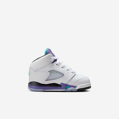Air Jordan 5 Retro 'Grape' (2025) (TD) [HQ7981-100] Athletic Basketball Sports Sneakers in White / New Emerald - Grape Ice for Unisex Baby Infant Toddler - AVBL MRKT (4)