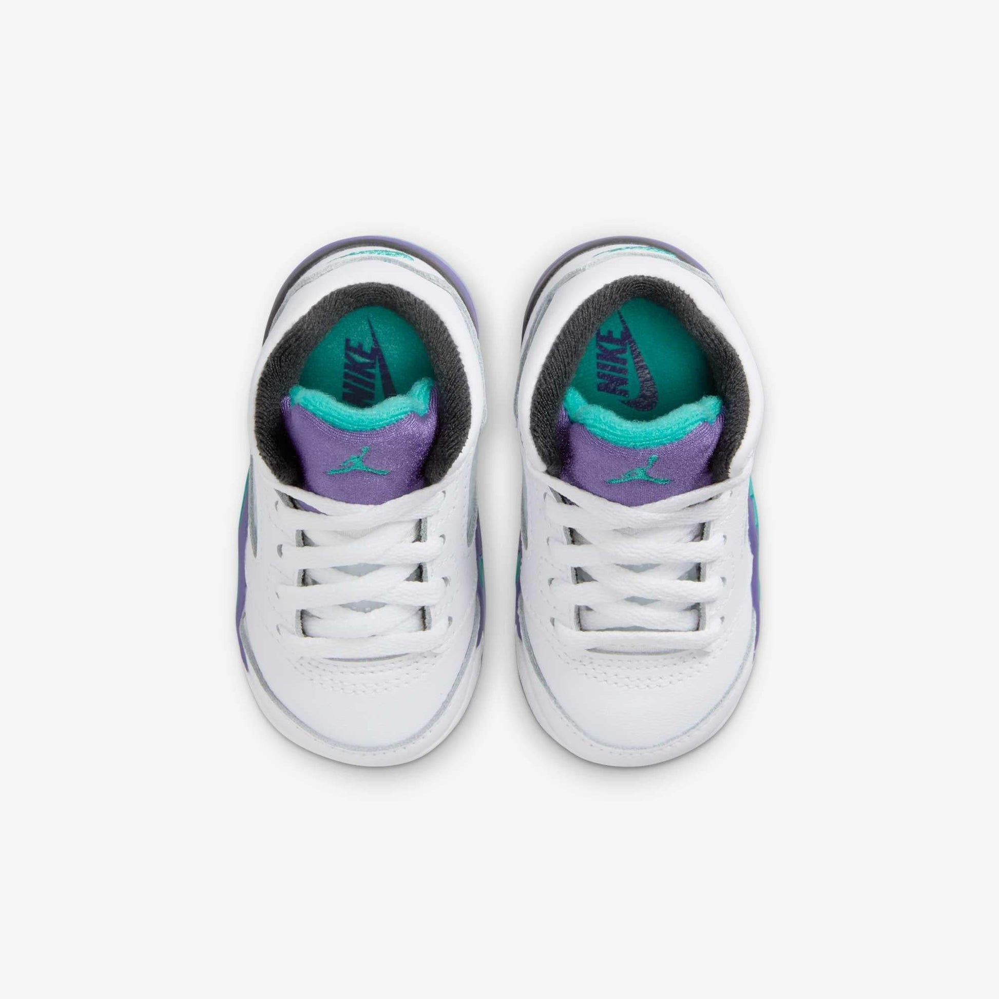 Air Jordan 5 Retro 'Grape' (2025) (TD) [HQ7981-100] Athletic Basketball Sports Sneakers in White / New Emerald - Grape Ice for Unisex Baby Infant Toddler - AVBL MRKT (5)