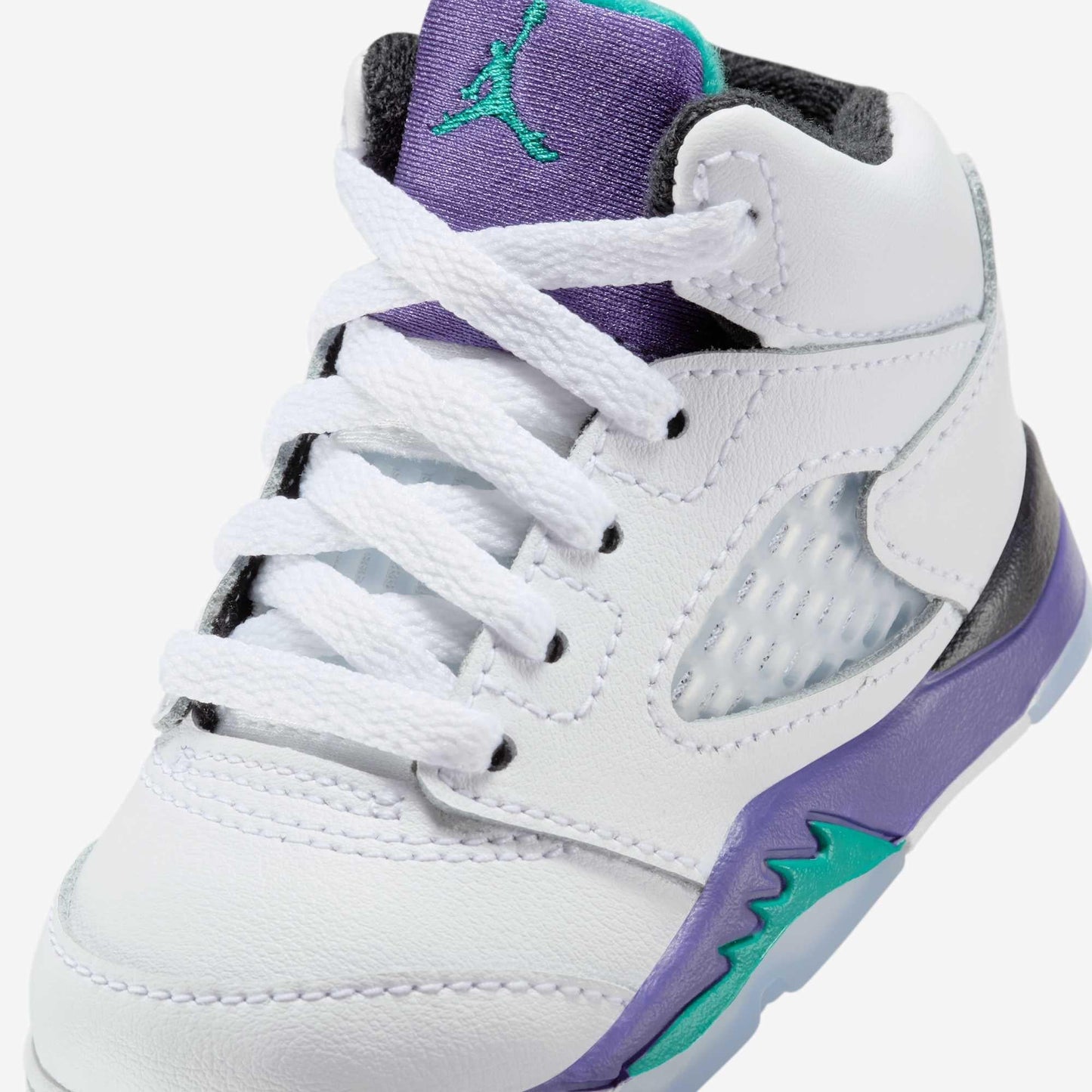 Air Jordan 5 Retro 'Grape' (2025) (TD) [HQ7981-100] Athletic Basketball Sports Sneakers in White / New Emerald - Grape Ice for Unisex Baby Infant Toddler - AVBL MRKT (7)