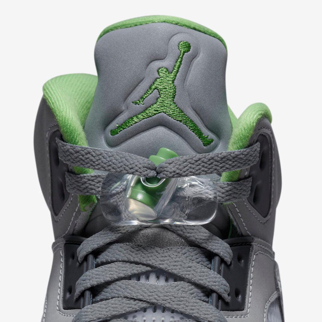 Air Jordan 5 Retro 'Green Bean' (2022) [DM9014-003] Athletic Basketball Sports Sneakers in Silver / Green Bean - Flint Grey for Unisex Adult Mens - AVBL MRKT (9)