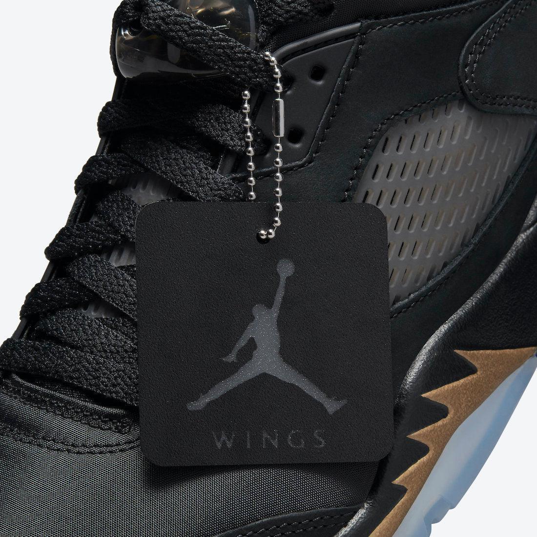 Air Jordan 5 Retro Low WF 'Wings Class of 2020-2021' (2021) [DJ1094-001] Athletic Basketball Sports Sneakers in Black / Metallic Gold for Unisex Adult Mens - AVBL MRKT (10)