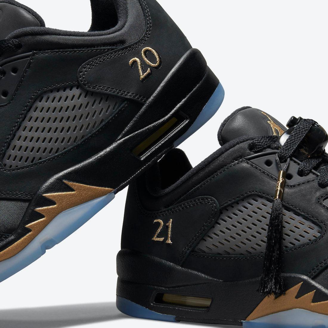 Air Jordan 5 Retro Low WF 'Wings Class of 2020-2021' (2021) [DJ1094-001] Athletic Basketball Sports Sneakers in Black / Metallic Gold for Unisex Adult Mens - AVBL MRKT (7)