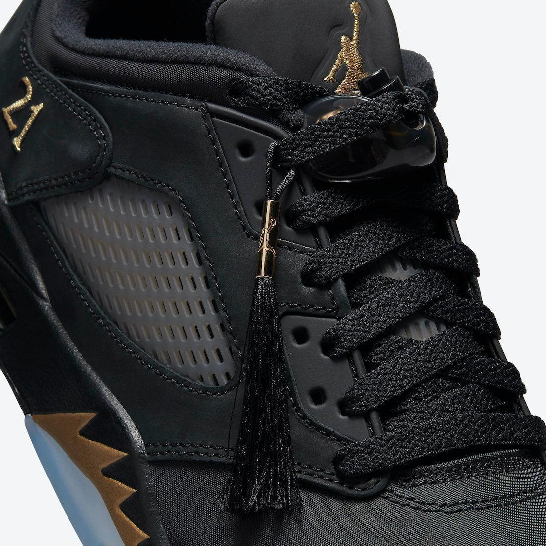 Air Jordan 5 Retro Low WF 'Wings Class of 2020-2021' (2021) [DJ1094-001] Athletic Basketball Sports Sneakers in Black / Metallic Gold for Unisex Adult Mens - AVBL MRKT (8)