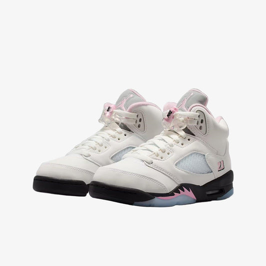 Air Jordan 5 Retro OG '35th Anniversary / Medium Soft Pink' (2025) (GS) [HQ7980-102] Athletic Basketball Sports Sneakers in White / Medium Soft Pink - Black for Unisex Youth Kids Junior Boys Girls - AVBL MRKT (1)