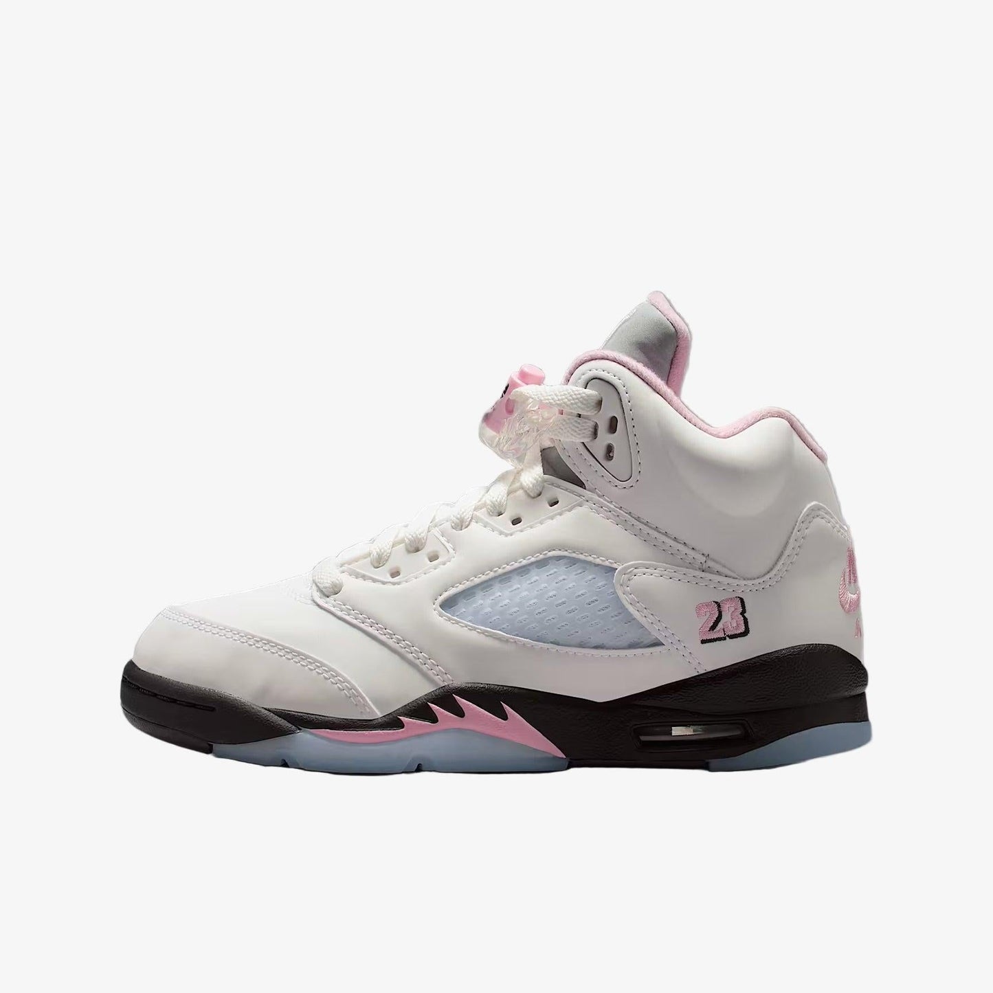 Air Jordan 5 Retro OG '35th Anniversary / Medium Soft Pink' (2025) (GS) [HQ7980-102] Athletic Basketball Sports Sneakers in White / Medium Soft Pink - Black for Unisex Youth Kids Junior Boys Girls - AVBL MRKT (2)
