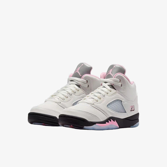 Air Jordan 5 Retro OG '35th Anniversary / Medium Soft Pink' (2025) (PS) [HQ7979-102] Athletic Basketball Sports Sneakers in White / Medium Soft Pink - Black for Unisex Little Kids Pre-School Boys Girls - AVBL MRKT (1)