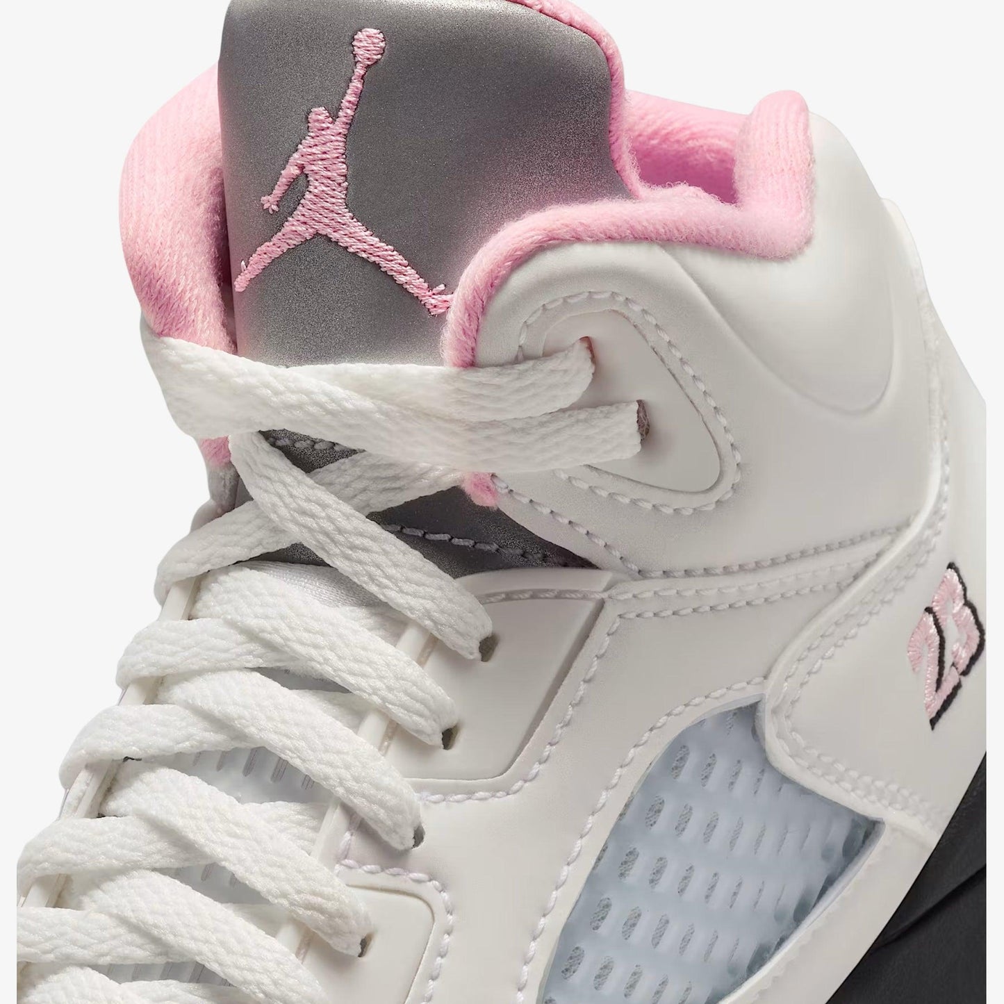 Air Jordan 5 Retro OG '35th Anniversary / Medium Soft Pink' (2025) (PS) [HQ7979-102] Athletic Basketball Sports Sneakers in White / Medium Soft Pink - Black for Unisex Little Kids Pre-School Boys Girls - AVBL MRKT (7)