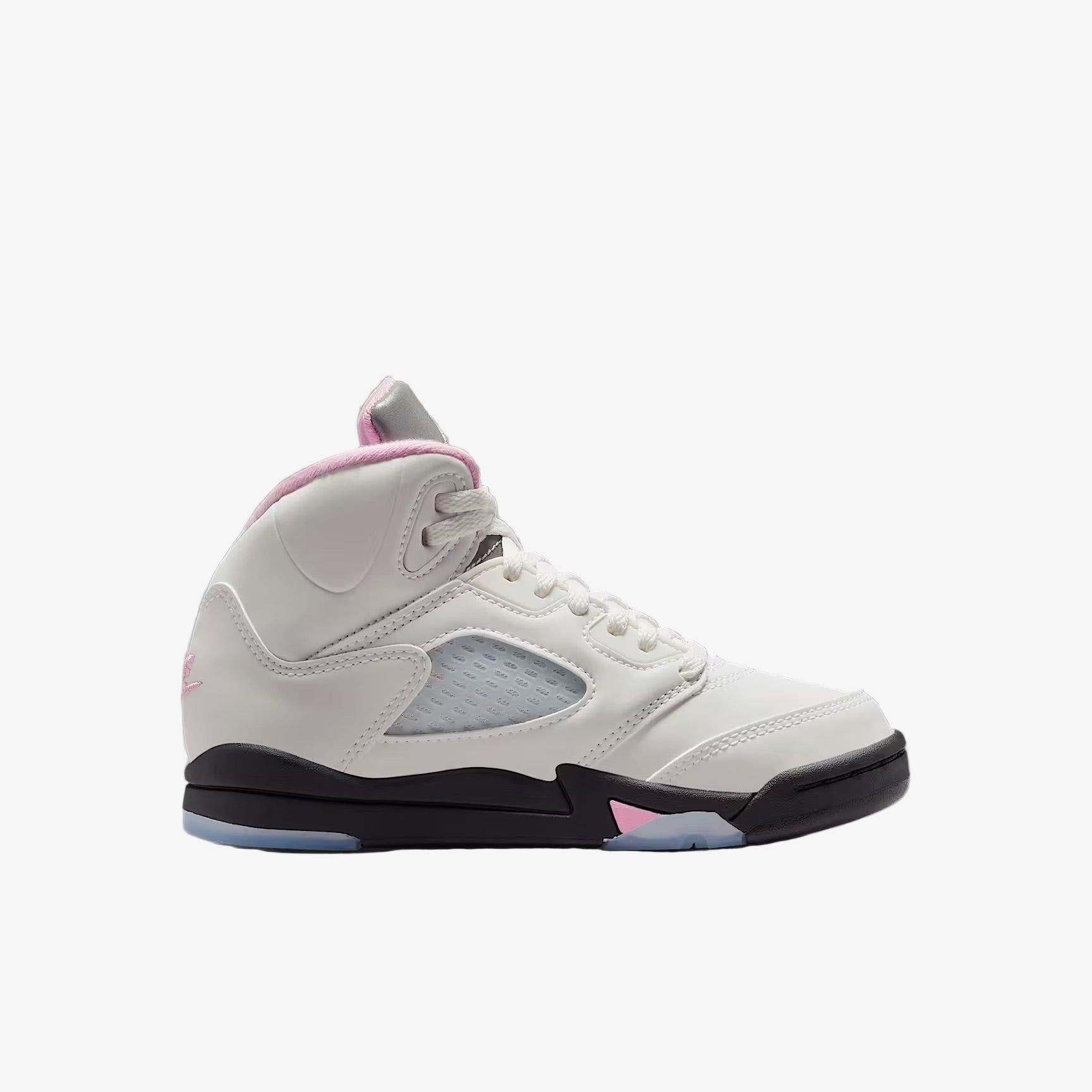 Air Jordan 5 Retro OG '35th Anniversary / Medium Soft Pink' (2025) (PS) [HQ7979-102] Athletic Basketball Sports Sneakers in White / Medium Soft Pink - Black for Unisex Little Kids Pre-School Boys Girls - AVBL MRKT (4)
