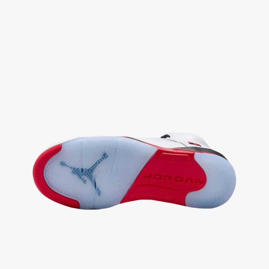 Air Jordan 5 Retro OG 'Fire Red / Black Tongue' (2025) (GS) [HQ7980-101] Athletic Basketball Sports Sneakers in White / Fire Red - Black for Unisex Youth Kids Junior Boys Girls - AVBL MRKT (11)