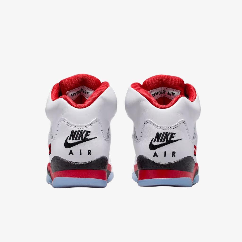 Air Jordan 5 Retro OG 'Fire Red / Black Tongue' (2025) (GS) [HQ7980-101] Athletic Basketball Sports Sneakers in White / Fire Red - Black for Unisex Youth Kids Junior Boys Girls - AVBL MRKT (6)
