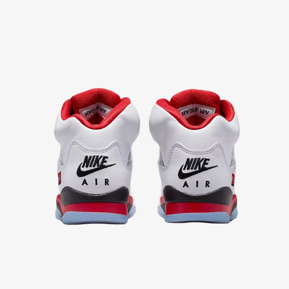 Air Jordan 5 Retro OG 'Fire Red / Black Tongue' (2025) (GS) [HQ7980-101] Athletic Basketball Sports Sneakers in White / Fire Red - Black for Unisex Youth Kids Junior Boys Girls - AVBL MRKT (6)