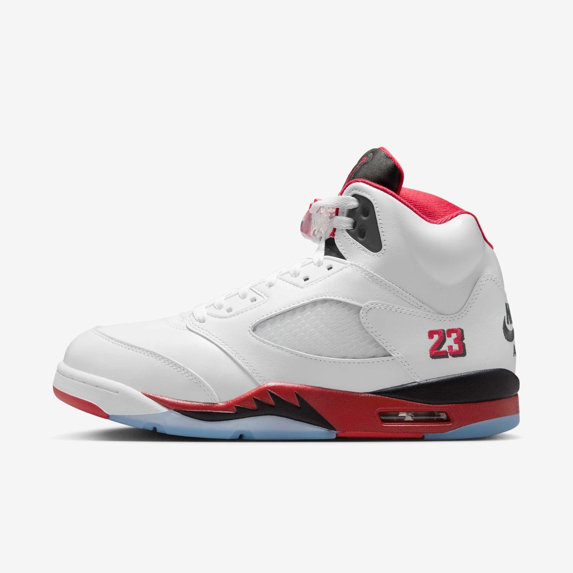 Air Jordan 5 Retro OG 'Fire Red / Black Tongue' (2025) [HQ7978-101] Athletic Basketball Sports Sneakers in White / Fire Red - Black for Unisex Adult Mens - AVBL MRKT (2)