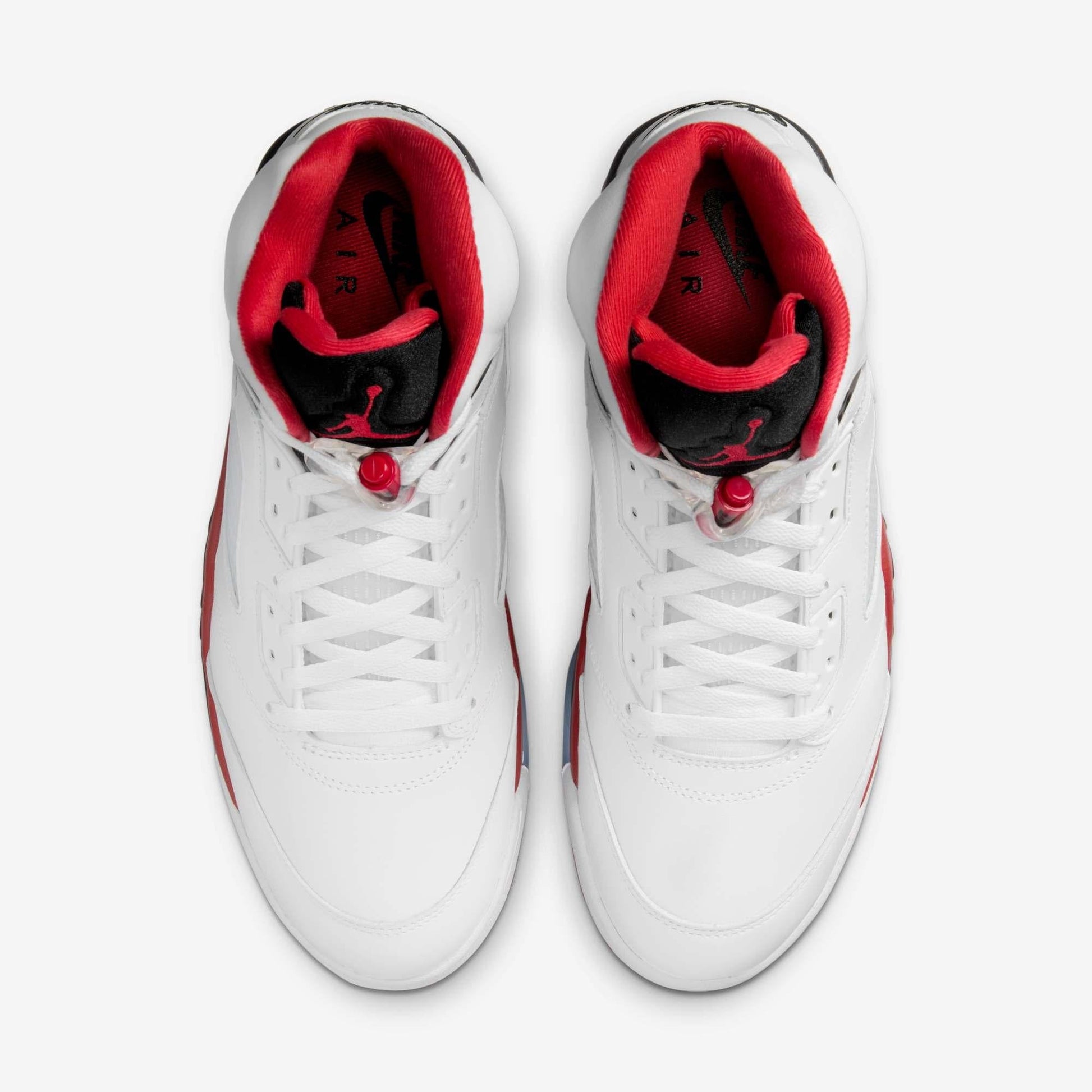 Air Jordan 5 Retro OG 'Fire Red / Black Tongue' (2025) [HQ7978-101] Athletic Basketball Sports Sneakers in White / Fire Red - Black for Unisex Adult Mens - AVBL MRKT (5)