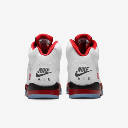 Air Jordan 5 Retro OG 'Fire Red / Black Tongue' (2025) [HQ7978-101] Athletic Basketball Sports Sneakers in White / Fire Red - Black for Unisex Adult Mens - AVBL MRKT (6)