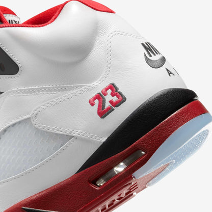 Air Jordan 5 Retro OG 'Fire Red / Black Tongue' (2025) [HQ7978-101] Athletic Basketball Sports Sneakers in White / Fire Red - Black for Unisex Adult Mens - AVBL MRKT (8)