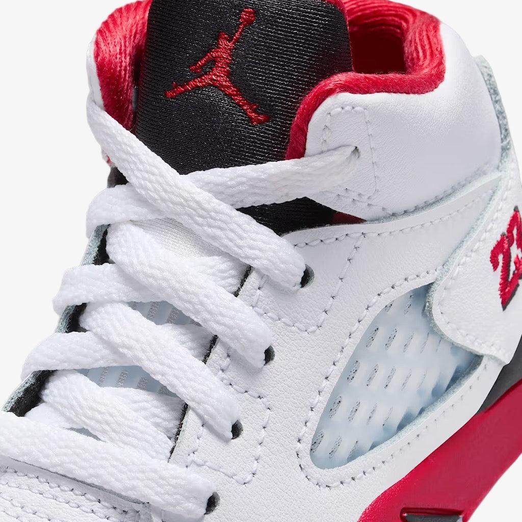 Air Jordan 5 Retro OG 'Fire Red / Black Tongue' (2025) (TD) [HQ7981-101] Athletic Basketball Sports Sneakers in White / Fire Red - Black for Unisex Baby Infant Toddler - AVBL MRKT (7)