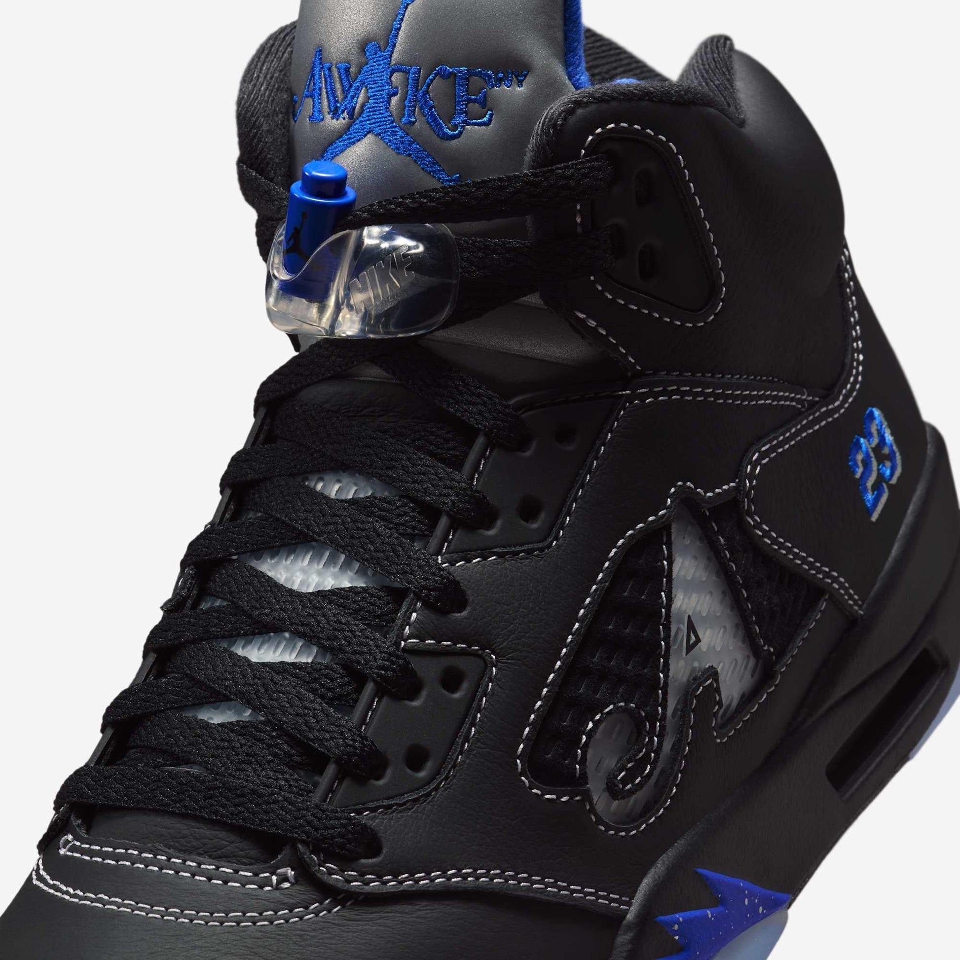 Air Jordan 5 Retro OG SP x Awake NY 'Boro Black / Racer Blue' (Edition of 13,000) (2025) [DV4982-004] Athletic Basketball Sports Sneakers in Black / Racer Blue for Unisex Adult Mens - AVBL MRKT (8)