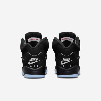 Air Jordan 5 Retro 'Reimagined Black / Metallic Silver' (2025) (GS) [HF3976-001] Athletic Basketball Sports Sneakers in Black / White - Metallic Silver - Fire Red for Unisex Youth Kids Junior Boys Girls - AVBL MRKT (6)
