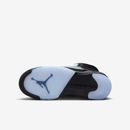 Air Jordan 5 Retro 'Reimagined Black / Metallic Silver' (2025) (GS) [HF3976-001] Athletic Basketball Sports Sneakers in Black / White - Metallic Silver - Fire Red for Unisex Youth Kids Junior Boys Girls - AVBL MRKT (10)