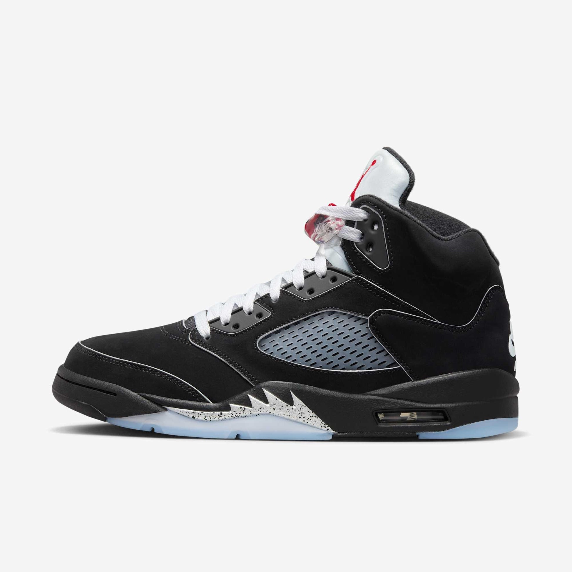 Air Jordan 5 Retro 'Reimagined Black / Metallic Silver' (2025) [HF3975-001] Athletic Basketball Sports Sneakers in Black / White - Metallic Silver - Fire Red for Unisex Adult Mens - AVBL MRKT (2)