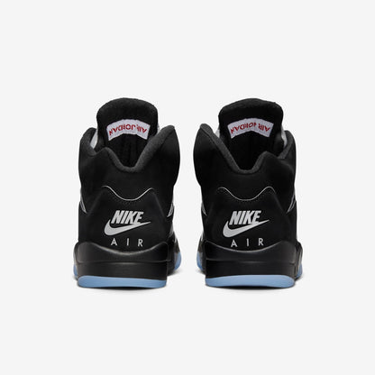 Air Jordan 5 Retro 'Reimagined Black / Metallic Silver' (2025) [HF3975-001] Athletic Basketball Sports Sneakers in Black / White - Metallic Silver - Fire Red for Unisex Adult Mens - AVBL MRKT (6)