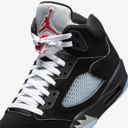 Air Jordan 5 Retro 'Reimagined Black / Metallic Silver' (2025) [HF3975-001] Athletic Basketball Sports Sneakers in Black / White - Metallic Silver - Fire Red for Unisex Adult Mens - AVBL MRKT (7)