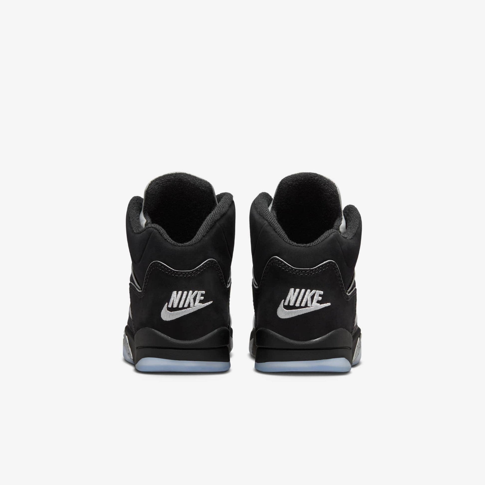 Air Jordan 5 Retro 'Reimagined Black / Metallic Silver' (2025) (PS) [HF3978-001] Athletic Basketball Sports Sneakers in Black / White - Metallic Silver - Fire Red for Unisex Little Kids Pre-School Boys Girls - AVBL MRKT (6)
