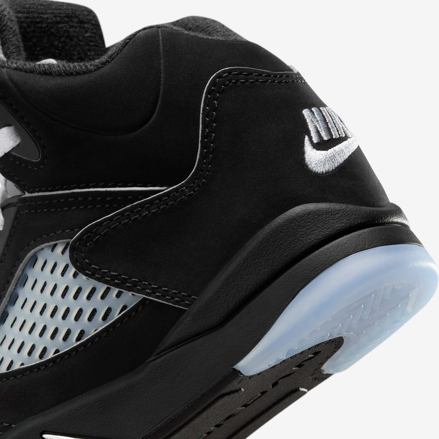 Air Jordan 5 Retro 'Reimagined Black / Metallic Silver' (2025) (PS) [HF3978-001] Athletic Basketball Sports Sneakers in Black / White - Metallic Silver - Fire Red for Unisex Little Kids Pre-School Boys Girls - AVBL MRKT (8)