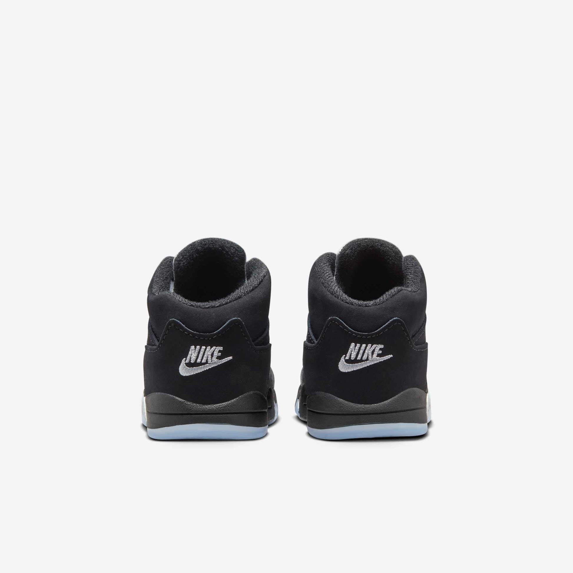 Air Jordan 5 Retro 'Reimagined Black / Metallic Silver' (2025) (TD) [HF3977-001] Athletic Basketball Sports Sneakers in Black / White - Metallic Silver - Fire Red for Unisex Baby Infant Toddler - AVBL MRKT (6)