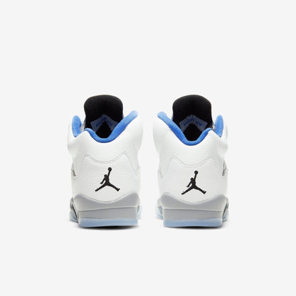Air Jordan 5 Retro 'Stealth' (2021) (GS) [440888-140] Athletic Basketball Sports Sneakers in White / Hyper Royal - Stealth for Unisex Youth Kids Junior Boys Girls - AVBL MRKT (6)