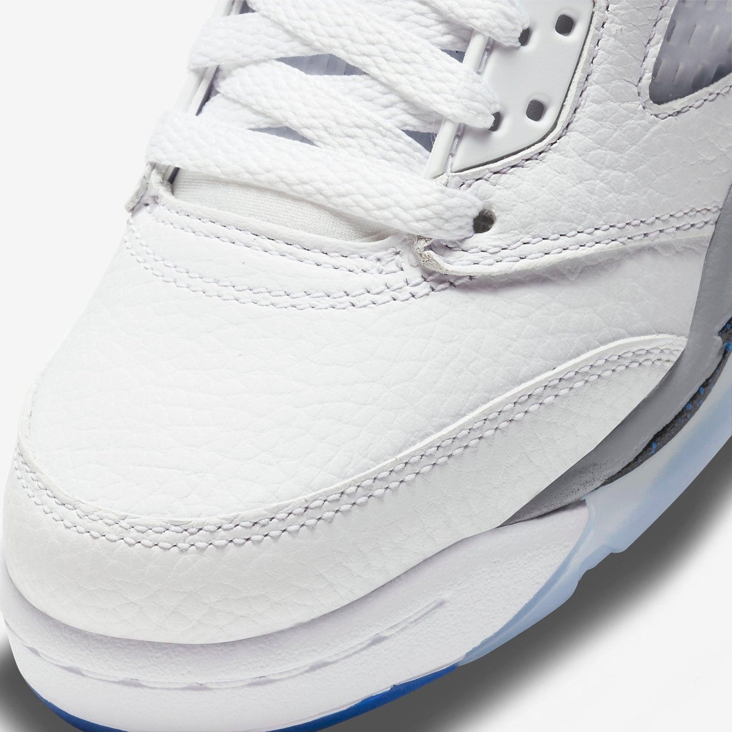 Air Jordan 5 Retro 'Stealth' (2021) (GS) [440888-140] Athletic Basketball Sports Sneakers in White / Hyper Royal - Stealth for Unisex Youth Kids Junior Boys Girls - AVBL MRKT (7)