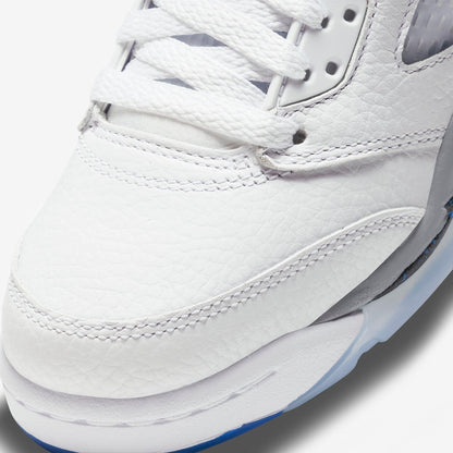 Air Jordan 5 Retro 'Stealth' (2021) (GS) [440888-140] Athletic Basketball Sports Sneakers in White / Hyper Royal - Stealth for Unisex Youth Kids Junior Boys Girls - AVBL MRKT (7)