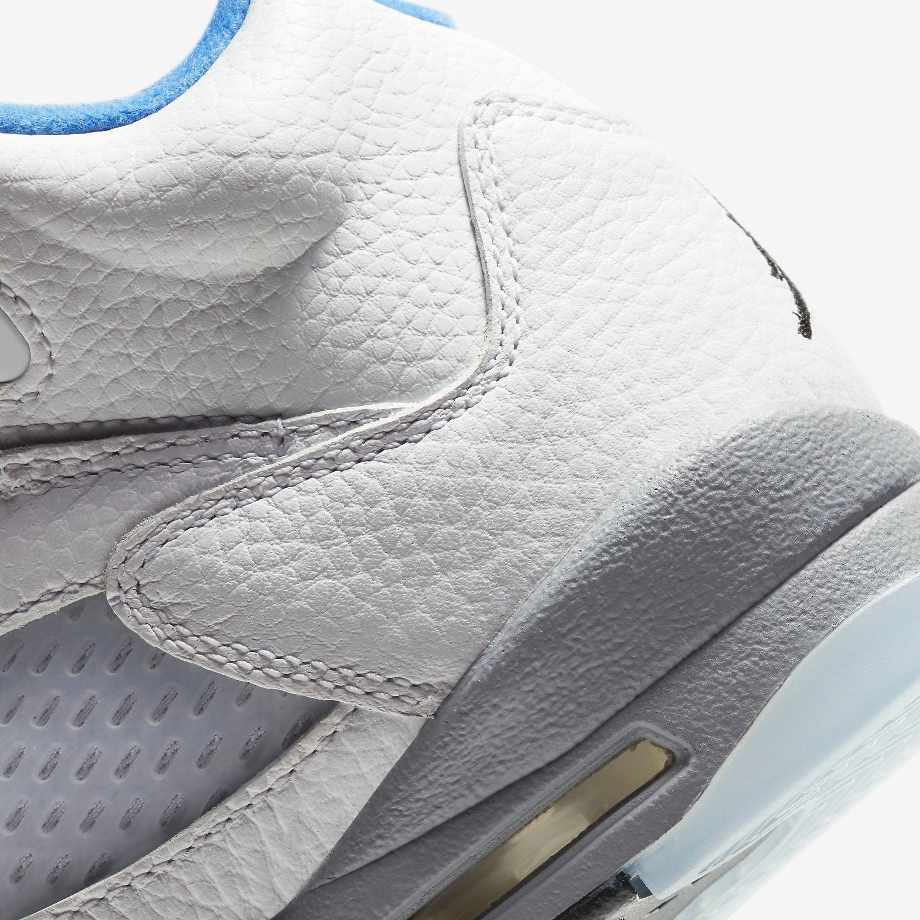 Air Jordan 5 Retro 'Stealth' (2021) (GS) [440888-140] Athletic Basketball Sports Sneakers in White / Hyper Royal - Stealth for Unisex Youth Kids Junior Boys Girls - AVBL MRKT (8)