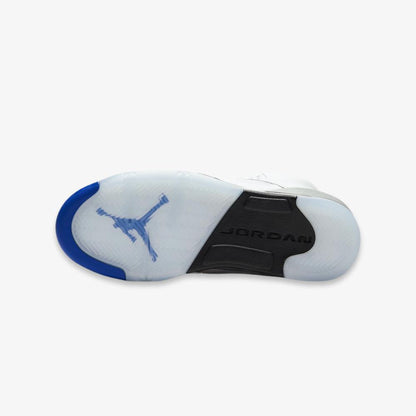 Air Jordan 5 Retro 'Stealth' (2021) (GS) [440888-140] Athletic Basketball Sports Sneakers in White / Hyper Royal - Stealth for Unisex Youth Kids Junior Boys Girls - AVBL MRKT (9)