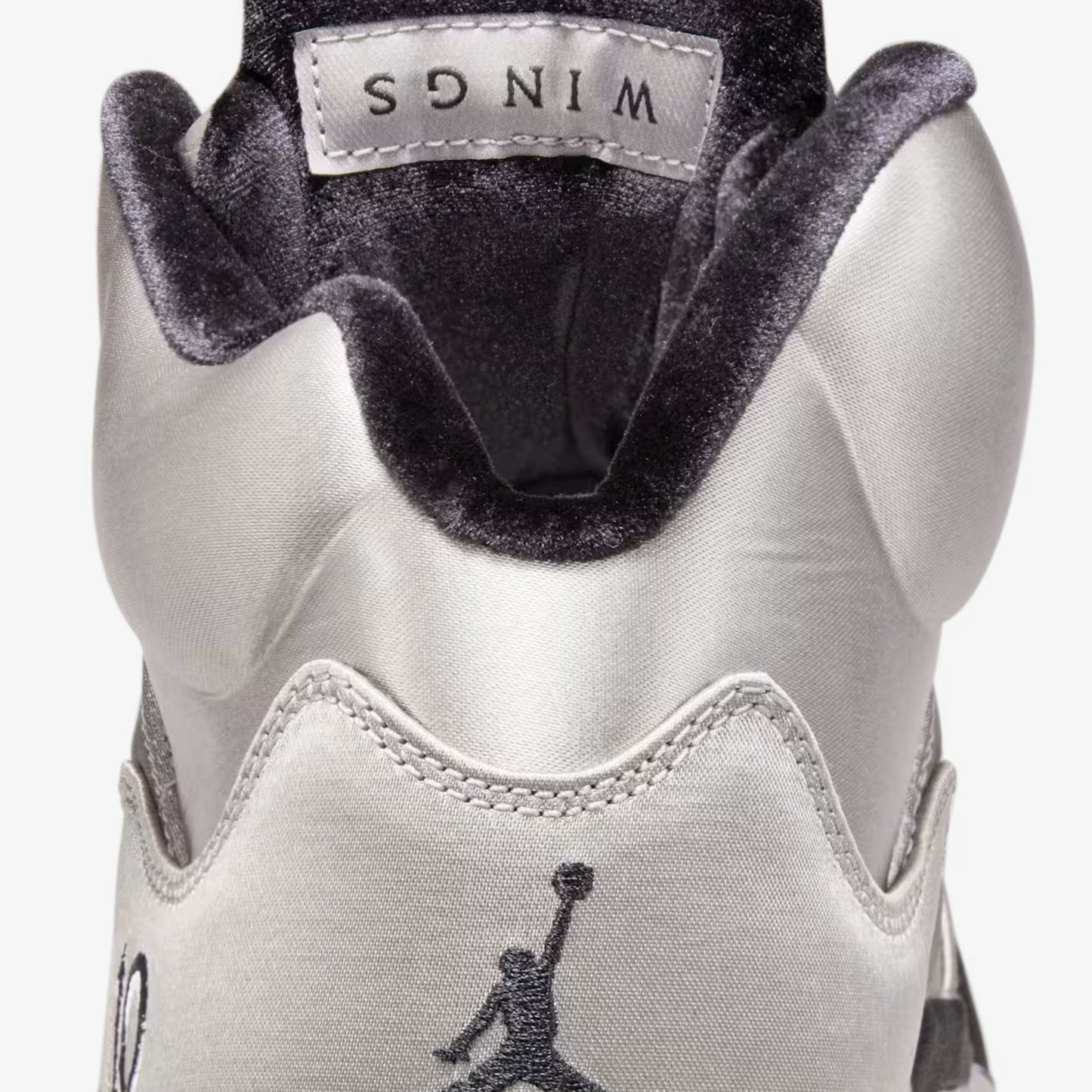 Air Jordan 5 Retro 'Wings / In This House, No One Flies Alone' (2025) (Womens) [IO2038-001] Athletic Basketball Sports Sneakers in Medium Grey / Black - Metallic Silver for Unisex Adult Female Ladies Girls WMNS - AVBL MRKT (10)