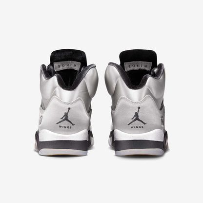 Air Jordan 5 Retro 'Wings / In This House, No One Flies Alone' (2025) (Womens) [IO2038-001] Athletic Basketball Sports Sneakers in Medium Grey / Black - Metallic Silver for Unisex Adult Female Ladies Girls WMNS - AVBL MRKT (7)