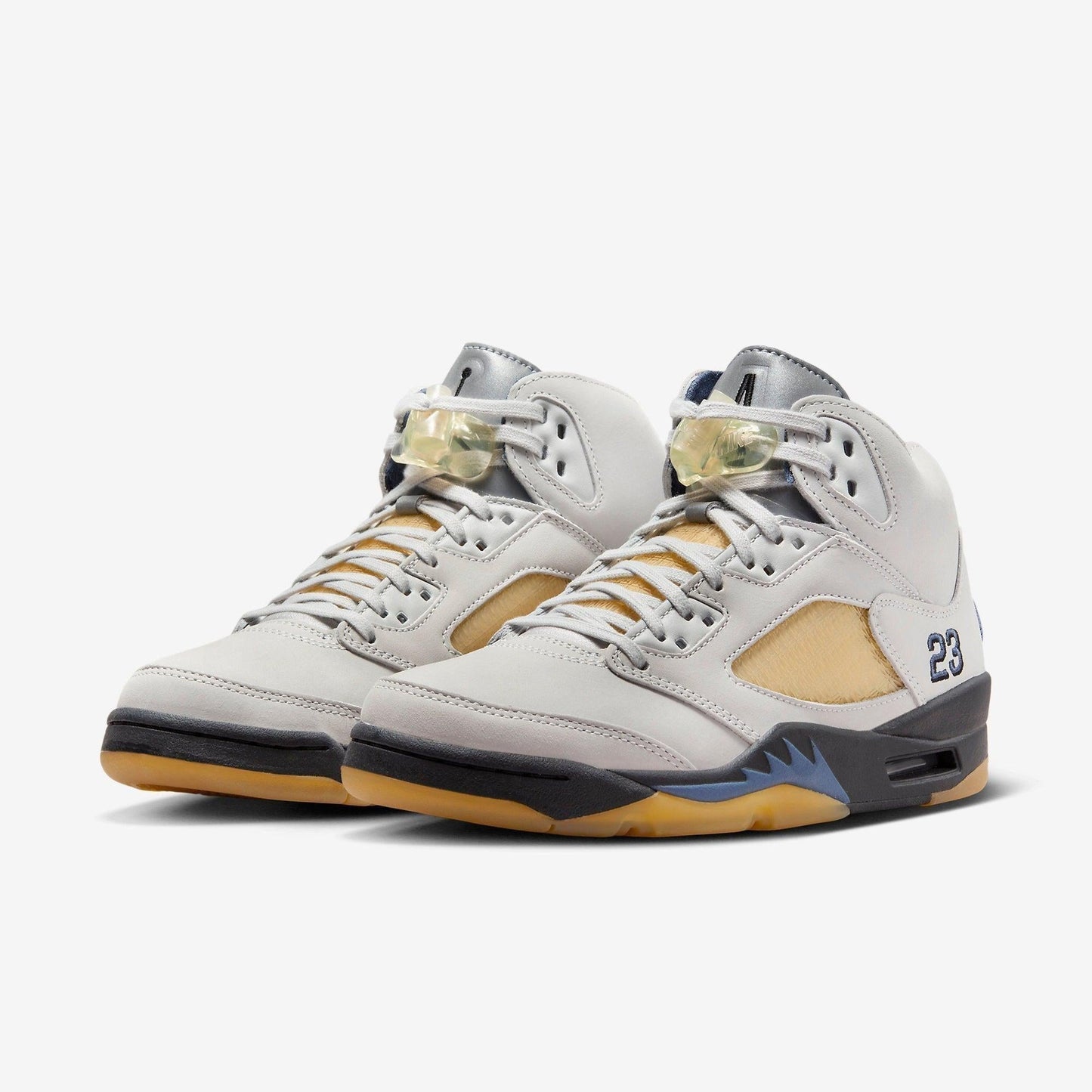 Air Jordan 5 Retro x A Ma Maniére 'Dawn' (2023) (Womens) [FZ5758-004] Athletic Basketball Sports Sneakers in Photon Dust / Black for Unisex Adult Female Ladies Girls WMNS - AVBL MRKT (1)
